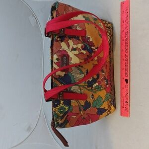 Sakroots Multicolor Floral Tote with Bright Red Straps